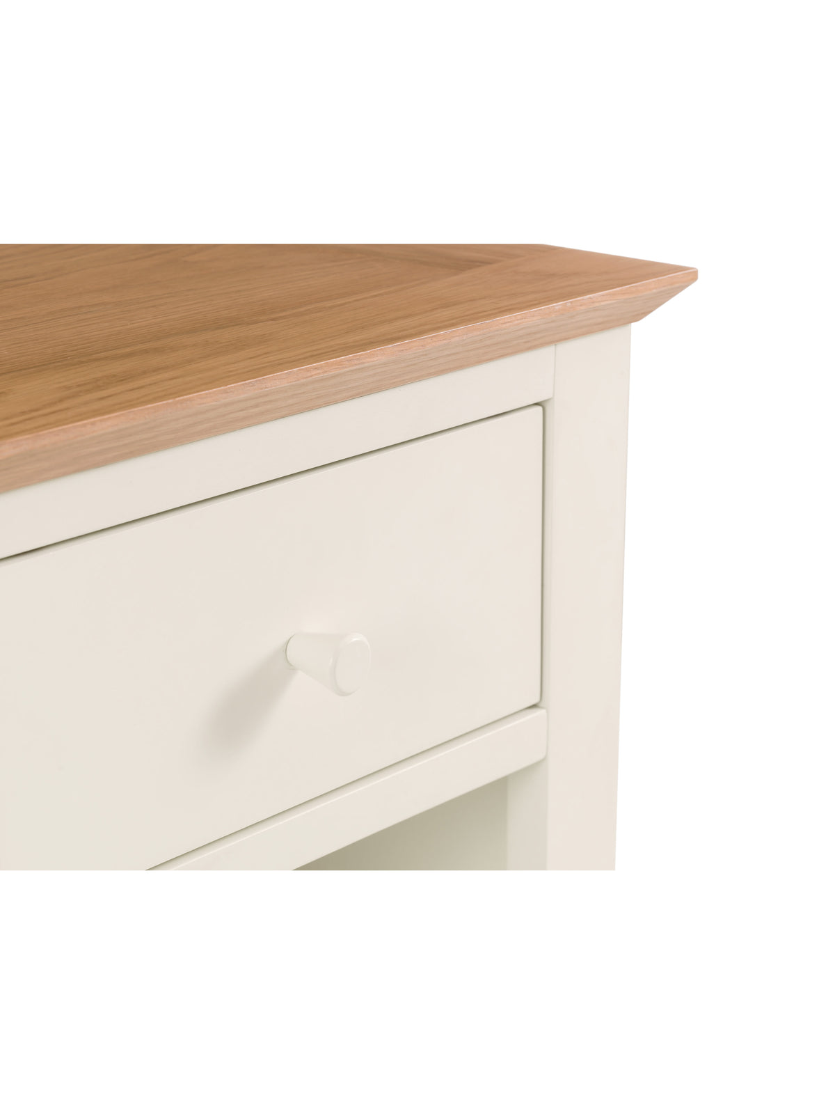 Salerno Shaker Ivory/Oak 1 Drawer Bedside