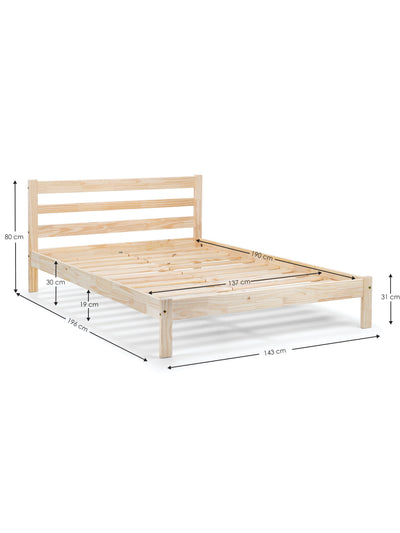 Sami Unfinished Solid Pine Bed – Unfinished Pine