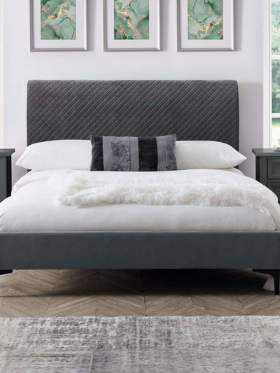 Sanderson Diamond Quilted Velvet Bed