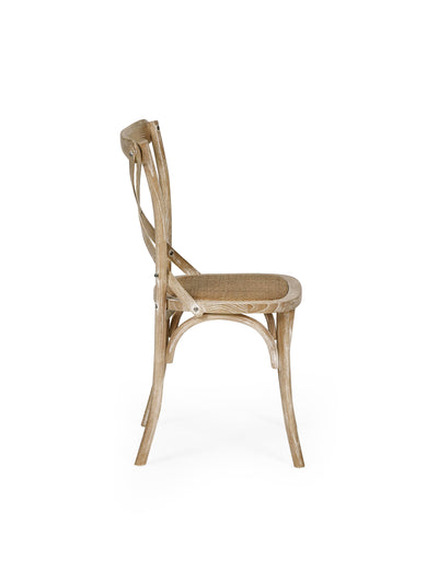 Set of 2 Satie Limed Oak Rattan Bistro Chairs