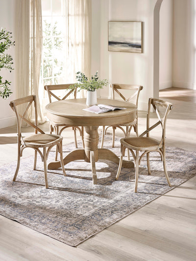 Set of 2 Satie Limed Oak Rattan Bistro Chairs