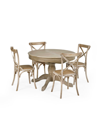 Set of 2 Satie Limed Oak Rattan Bistro Chairs