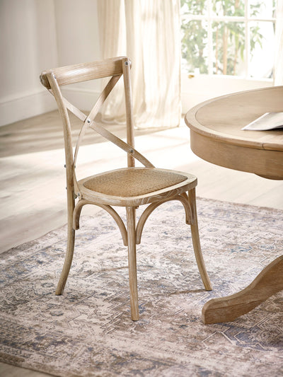 Set of 2 Satie Limed Oak Rattan Bistro Chairs
