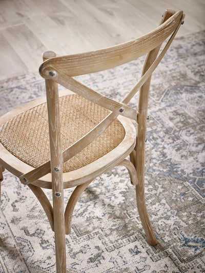 Set of 2 Satie Limed Oak Rattan Bistro Chairs