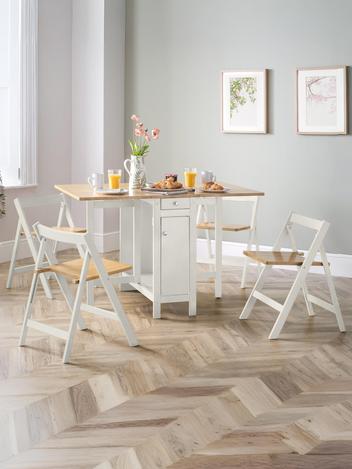 Savoy Dining Set - White/Natural