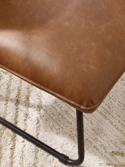 Saxon Tan Brown Faux Leather Lounge Chair