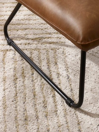 Saxon Tan Brown Faux Leather Lounge Chair