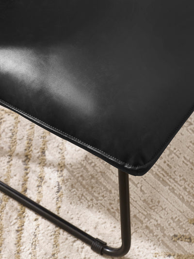 Saxon Black Faux Leather Lounge Chair
