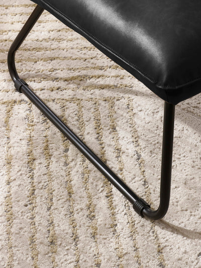 Saxon Black Faux Leather Lounge Chair