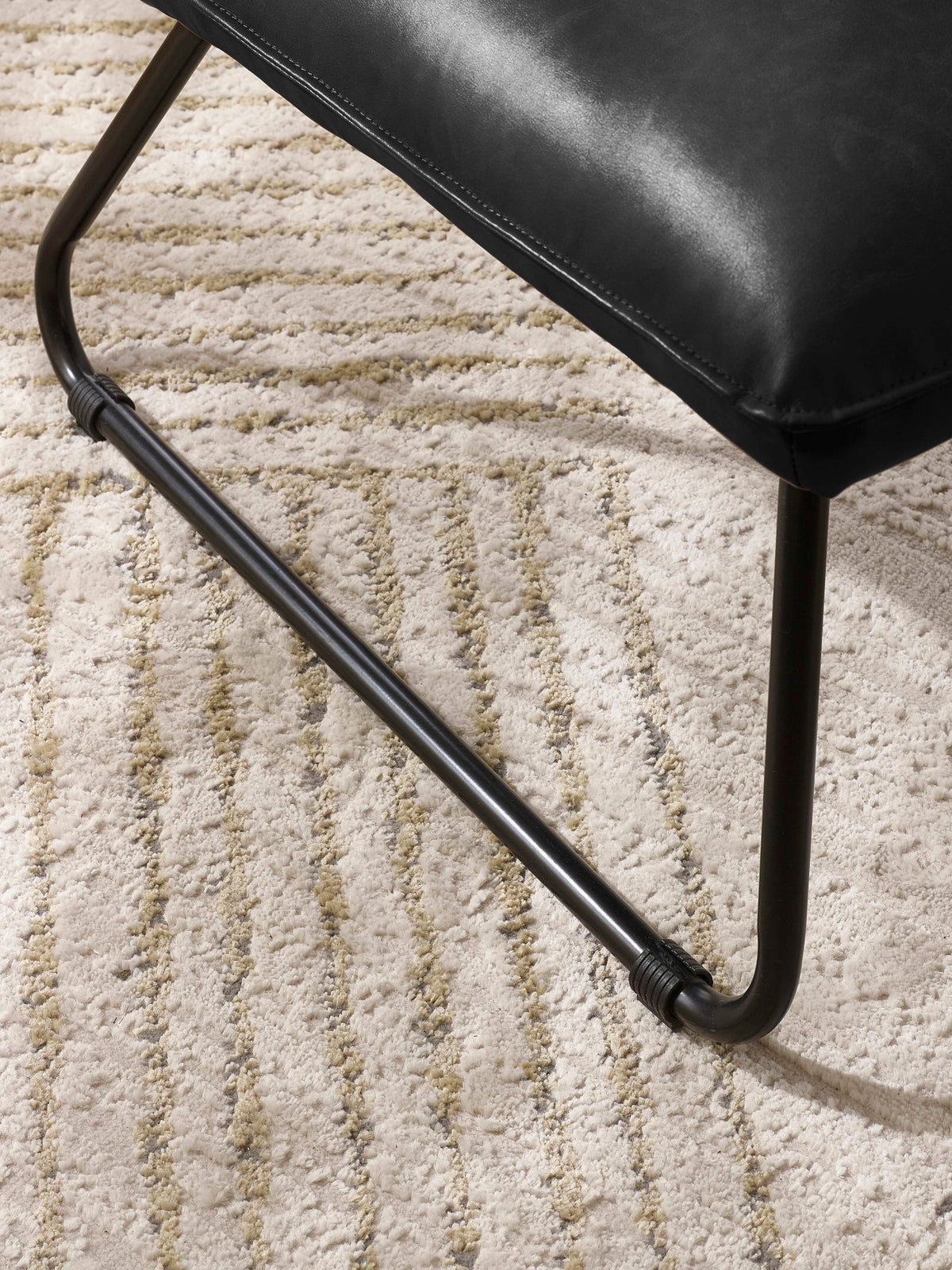 Saxon Black Faux Leather Lounge Chair