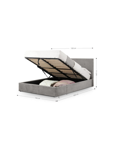 Shoreditch High Headboard Lift-Up Storage Bed - Slate Grey