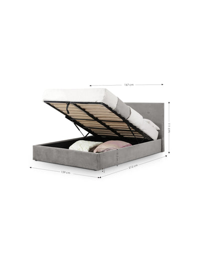 Shoreditch High Headboard Lift-Up Storage Bed - Slate Grey