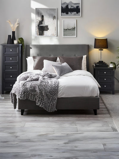 Shoreditch High Headboard Bed - Slate Grey