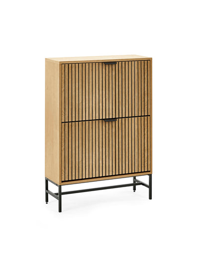 Sia Oak Effect 2 Door Shoe Storage Cabinet – Natural Oak Effect