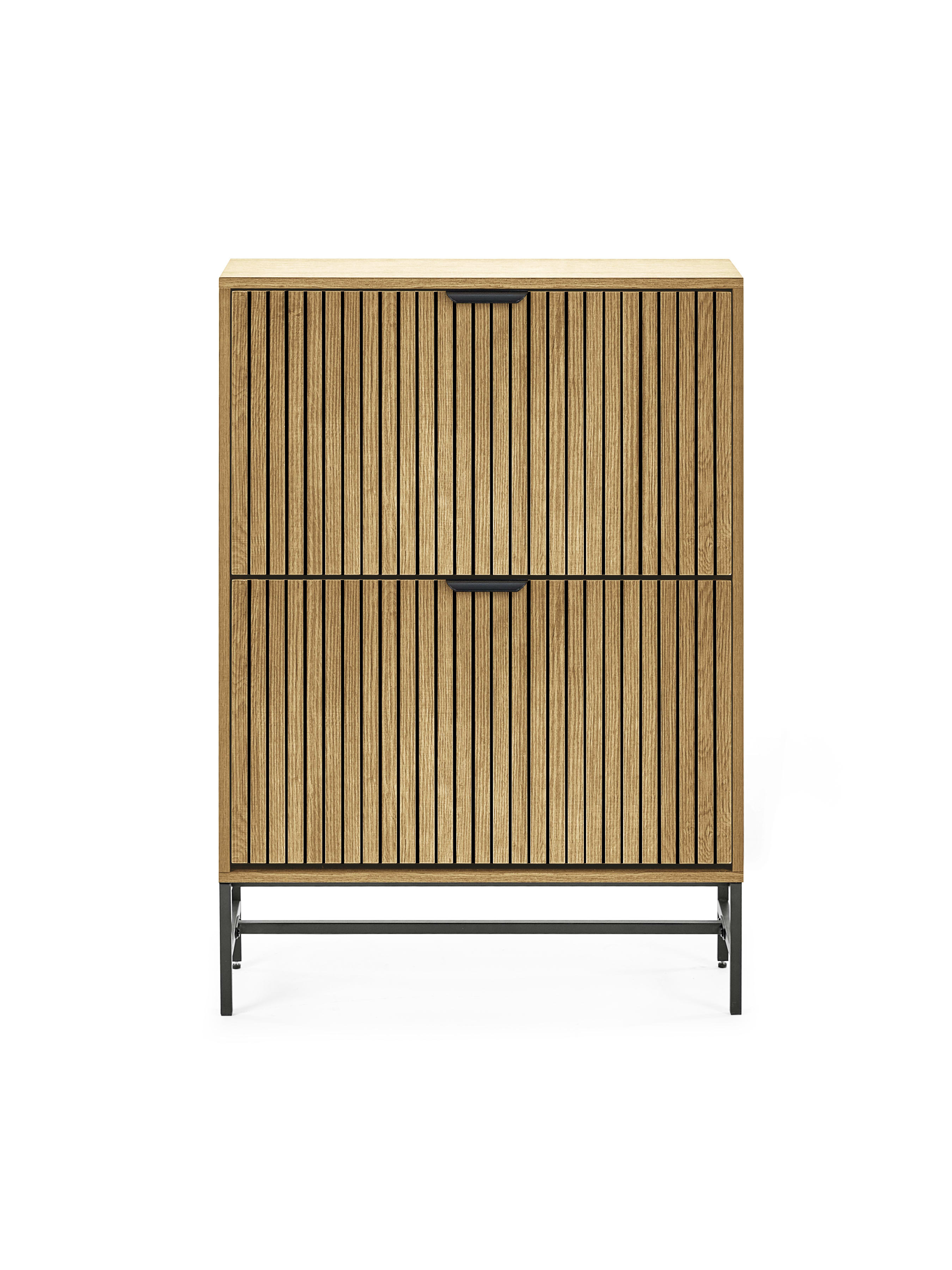 Sia Oak Effect 2 Door Shoe Storage Cabinet – Natural Oak Effect
