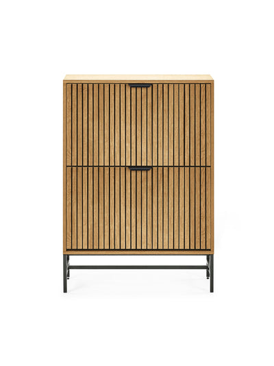 Sia Oak Effect 2 Door Shoe Storage Cabinet – Natural Oak Effect
