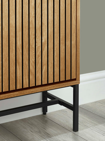 Sia Oak Effect 2 Door Shoe Storage Cabinet – Natural Oak Effect