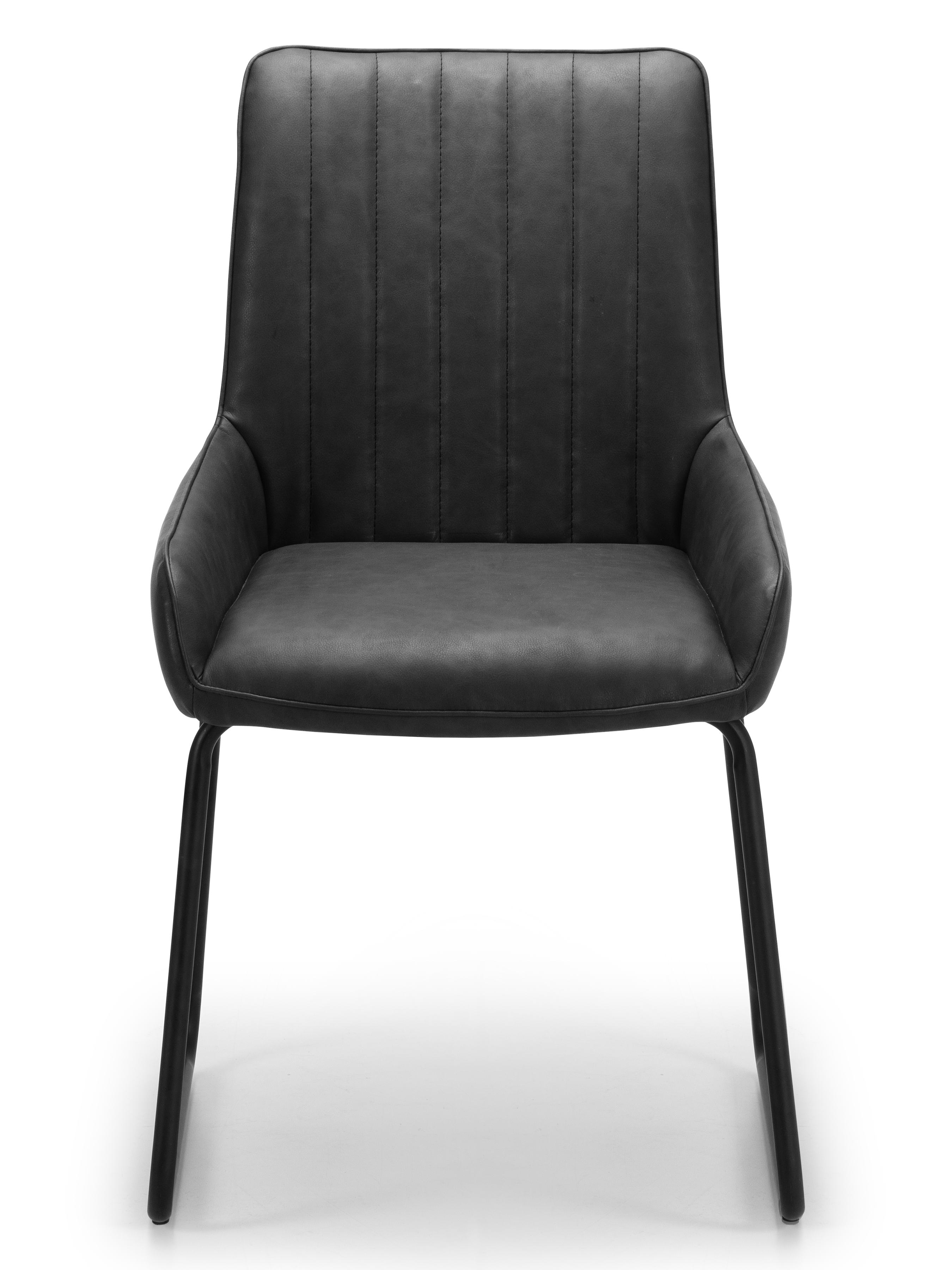 Set Of 4 Soho Chairs – Antique Black Faux Leather