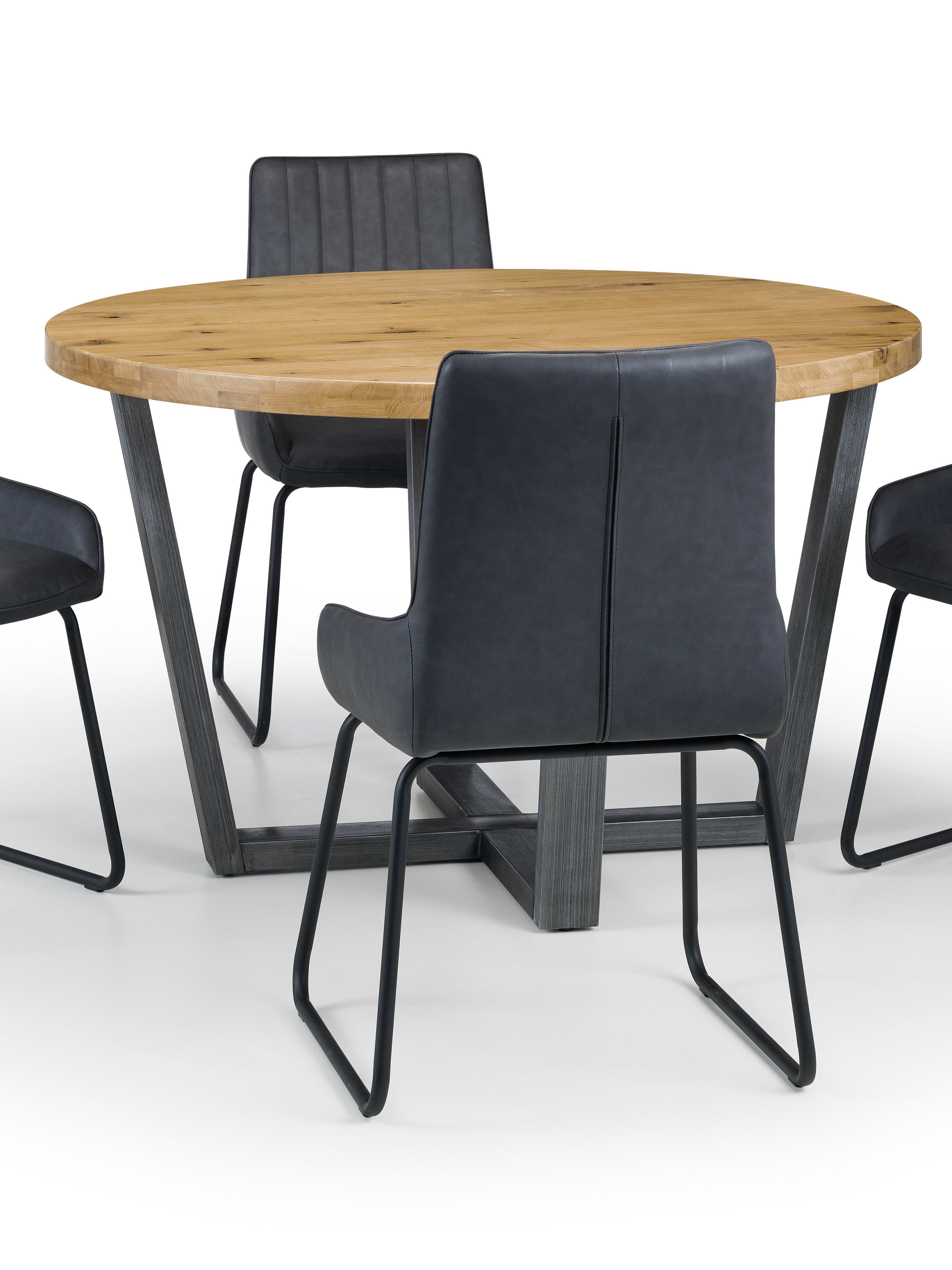 Set Of 4 Soho Chairs – Antique Black Faux Leather