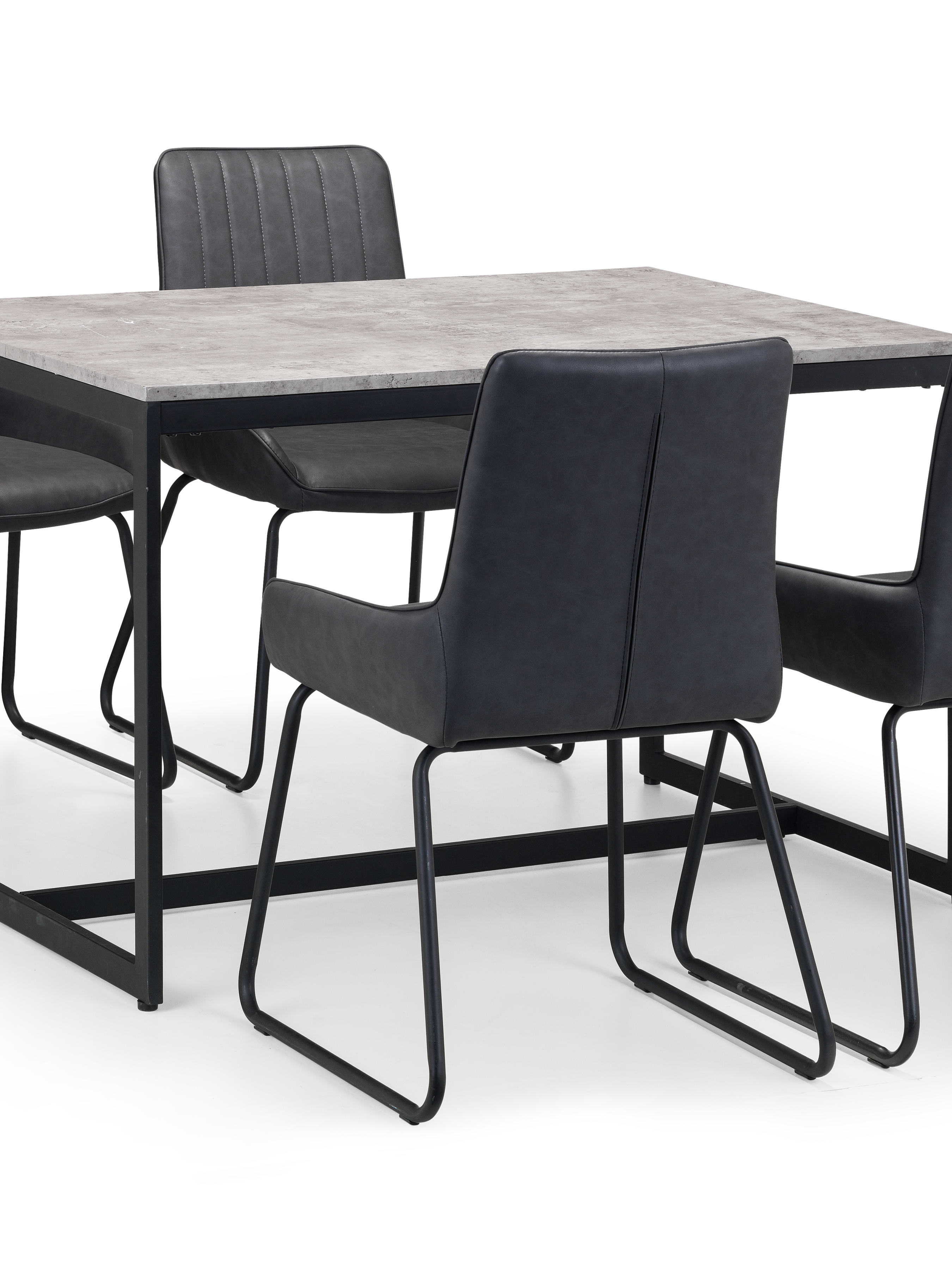 Set Of 4 Soho Chairs – Antique Black Faux Leather