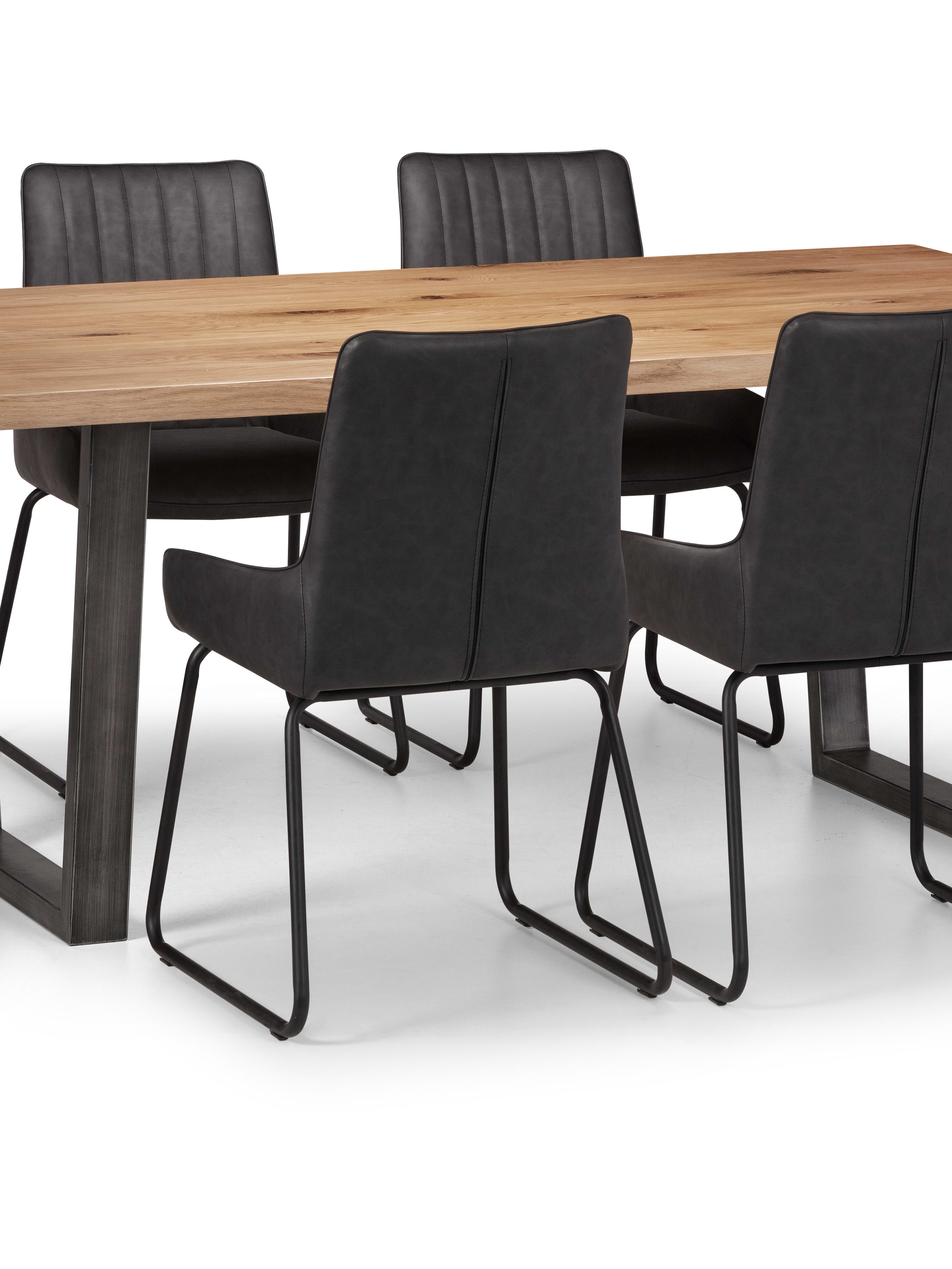 Set Of 4 Soho Chairs – Antique Black Faux Leather