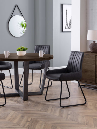 Set Of 4 Soho Chairs – Antique Black Faux Leather