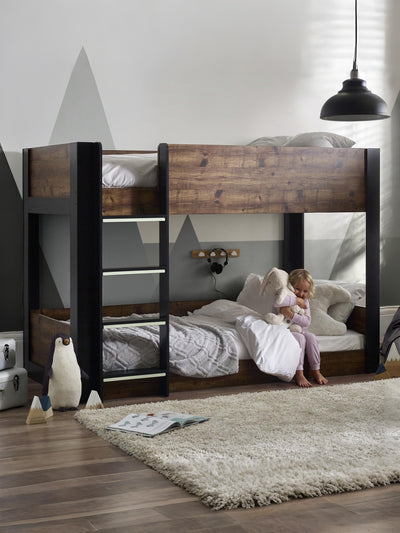 Solomon Bunk Bed - Rustic And Black