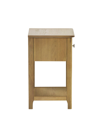 Somerset Oak Compact 1 Drawer Bedside Table with Shelf – Light Oak