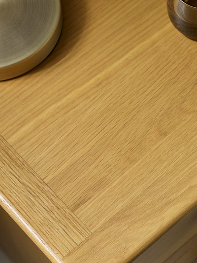 Somerset Oak Compact 1 Drawer Bedside Table with Shelf – Light Oak