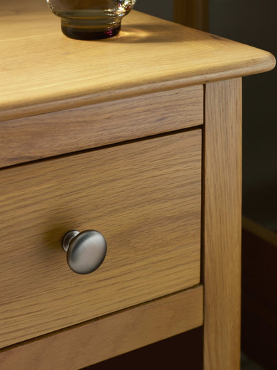 Somerset Oak Compact 1 Drawer Bedside Table with Shelf – Light Oak