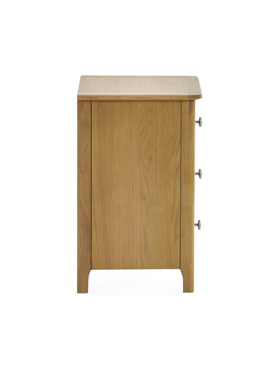 Somerset Oak Compact 3 Drawer Bedside Table – Light Oak