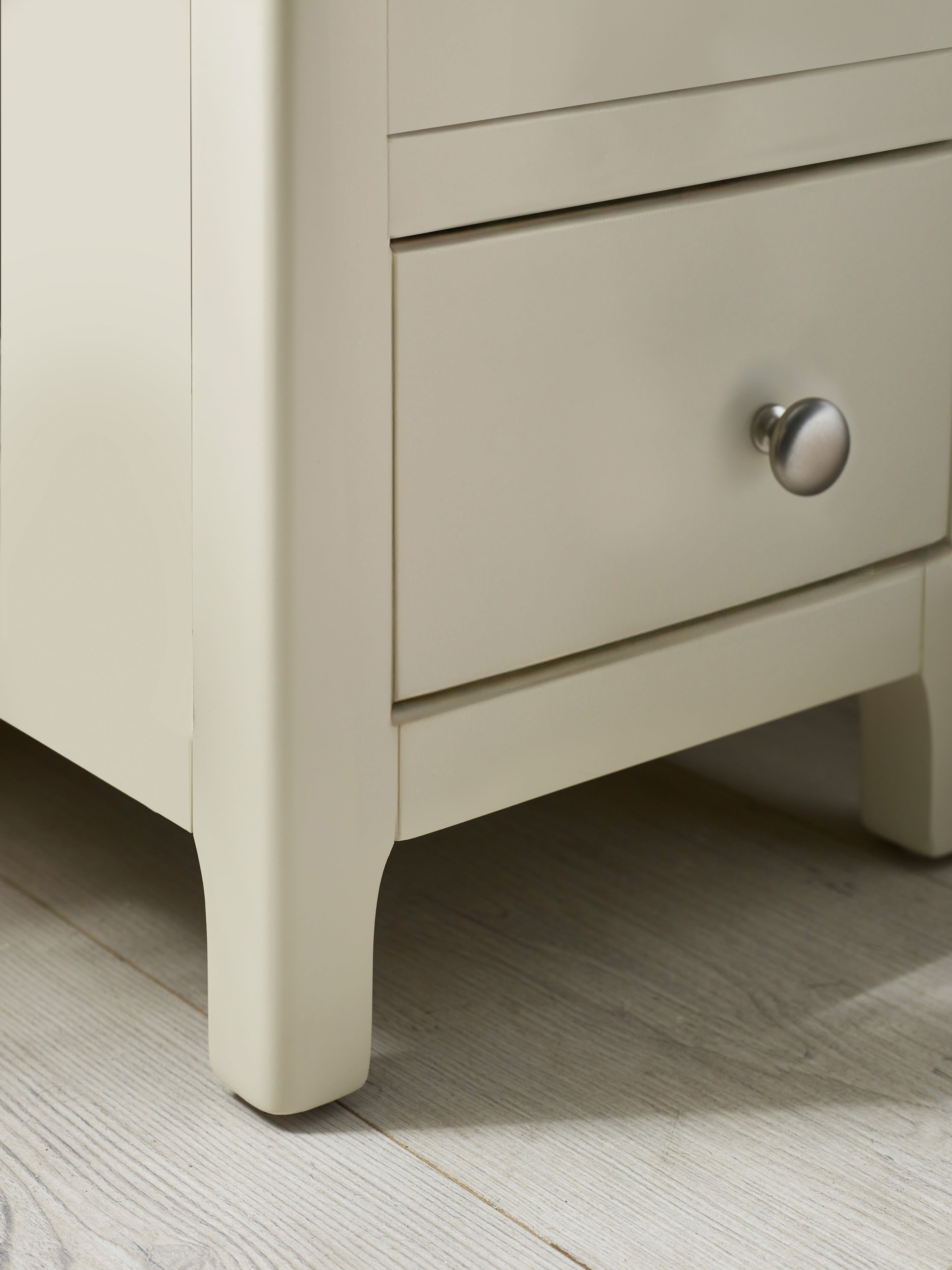 Somerset White and Oak Compact 3 Drawer Bedside Table
