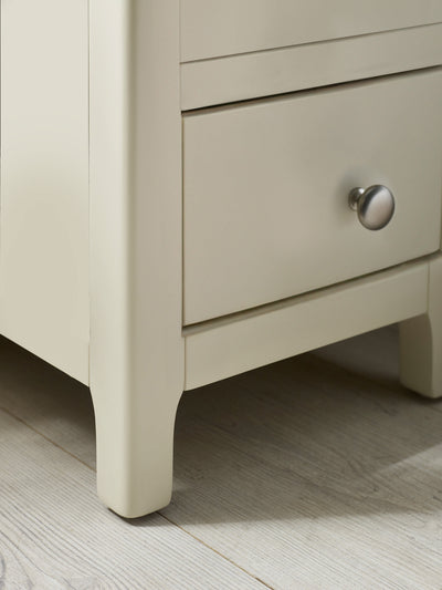 Somerset White and Oak Compact 3 Drawer Bedside Table