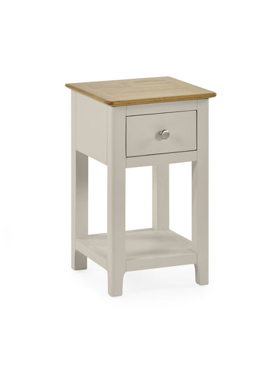 Somerset Truffle Grey and Oak Compact 1 Drawer Bedside Table with Shelf – Oak and Truffle