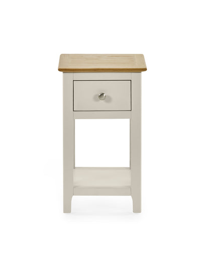 Somerset Truffle Grey and Oak Compact 1 Drawer Bedside Table with Shelf – Oak and Truffle