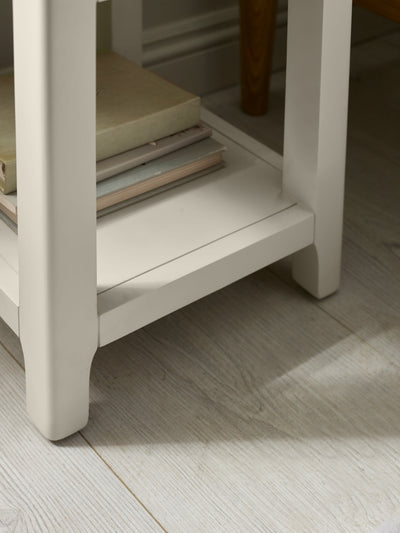Somerset Truffle Grey and Oak Compact 1 Drawer Bedside Table with Shelf – Oak and Truffle