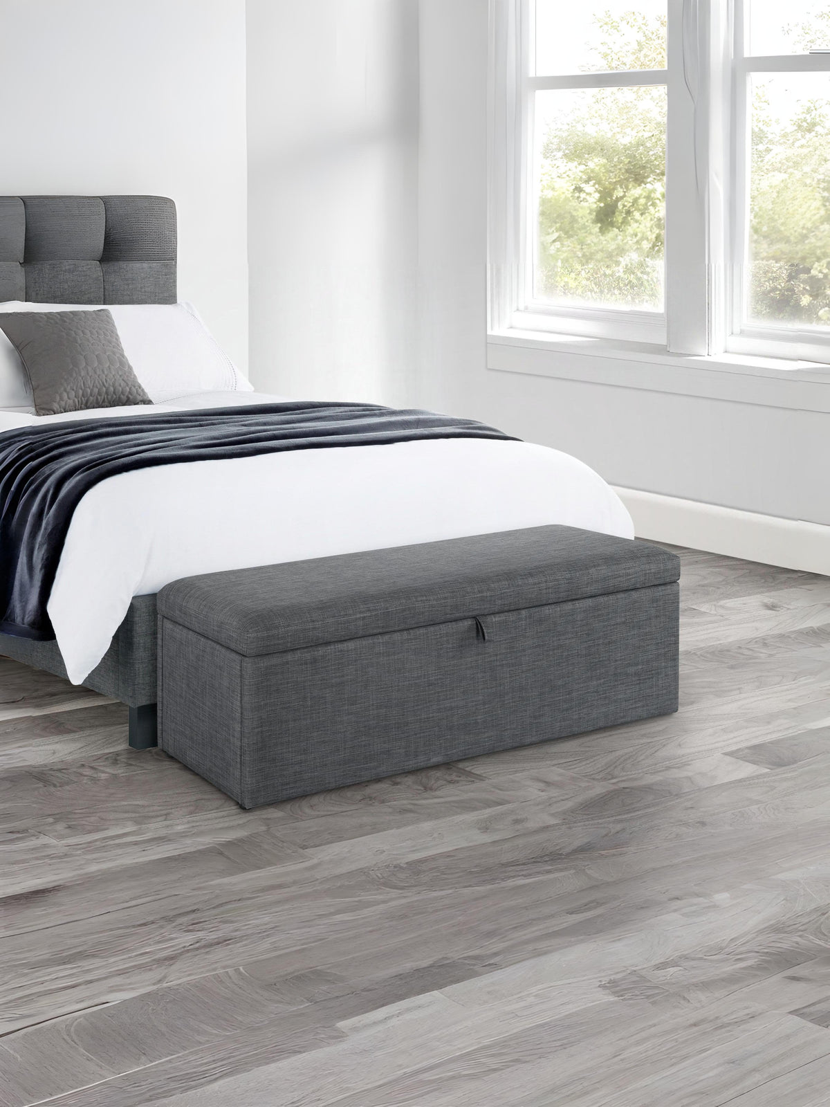 Sorrento Blanket Box Slate Linen - Slate Grey