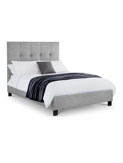 Sorrento High Headboard Fabric Bed - Slate Linen
