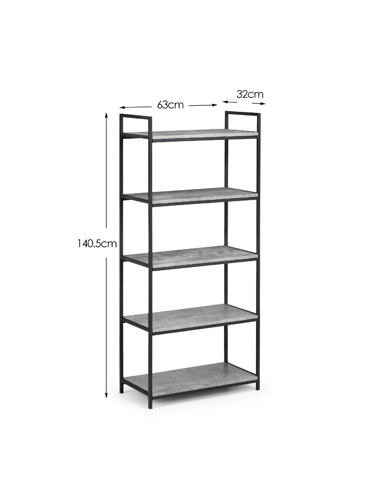 Staten Tall Concrete Bookcase
