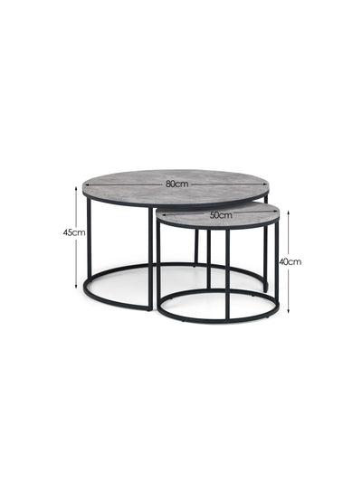 Staten Concrete Round Nesting Coffee Table