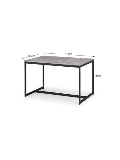 Staten Table and 4 Black Kari Chairs – Concrete/Black