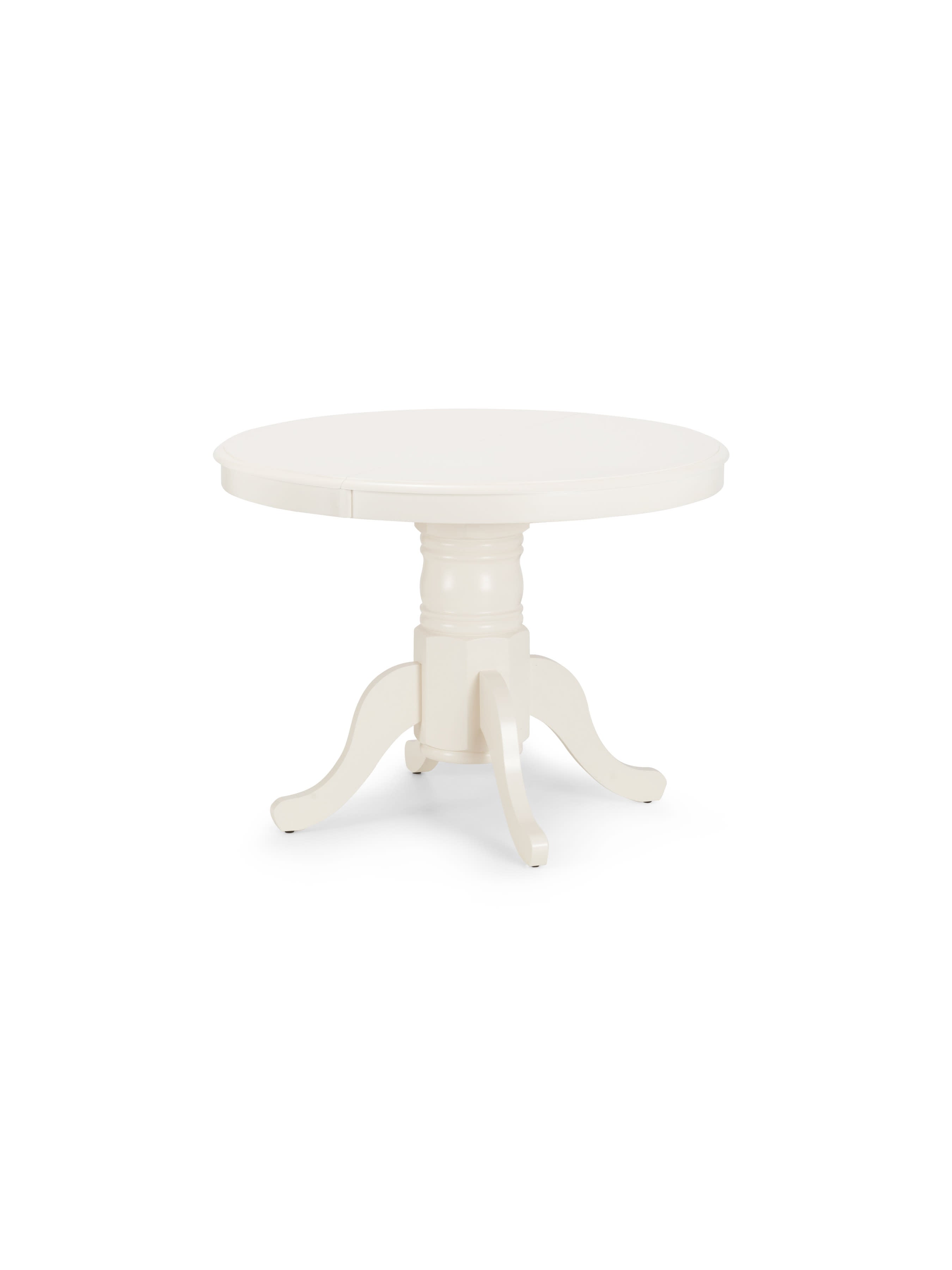 Stanmore Ivory Round 100 to 138cm Extending Dining Table Set with 4 Dining Chairs