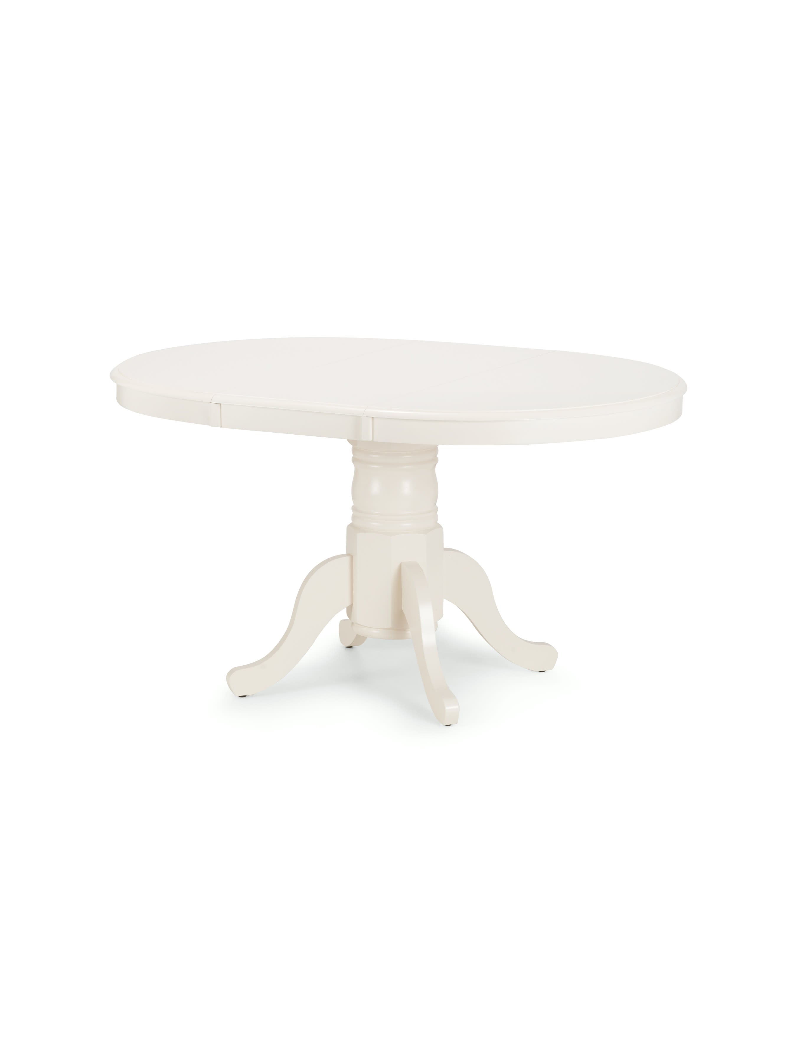 Stanmore Ivory Round 100 to 138cm Extending Dining Table Set with 4 Dining Chairs