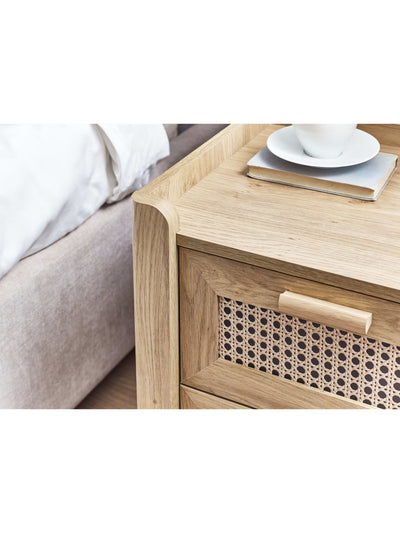 Sydney 2 Drawer Bedside - Rattan Effect