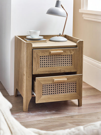 Sydney 2 Drawer Bedside - Rattan Effect