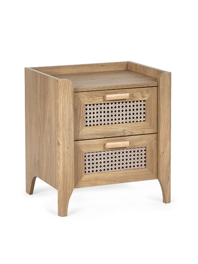 Sydney 2 Drawer Bedside - Rattan Effect