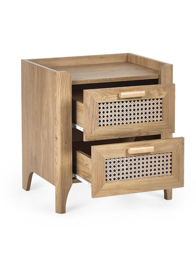 Sydney 2 Drawer Bedside - Rattan Effect
