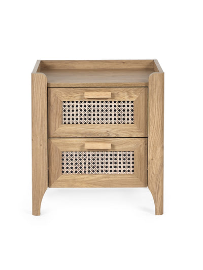 Sydney 2 Drawer Bedside - Rattan Effect