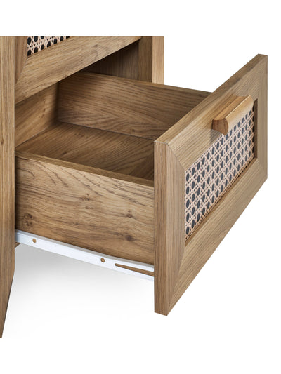 Sydney 2 Drawer Bedside - Rattan Effect
