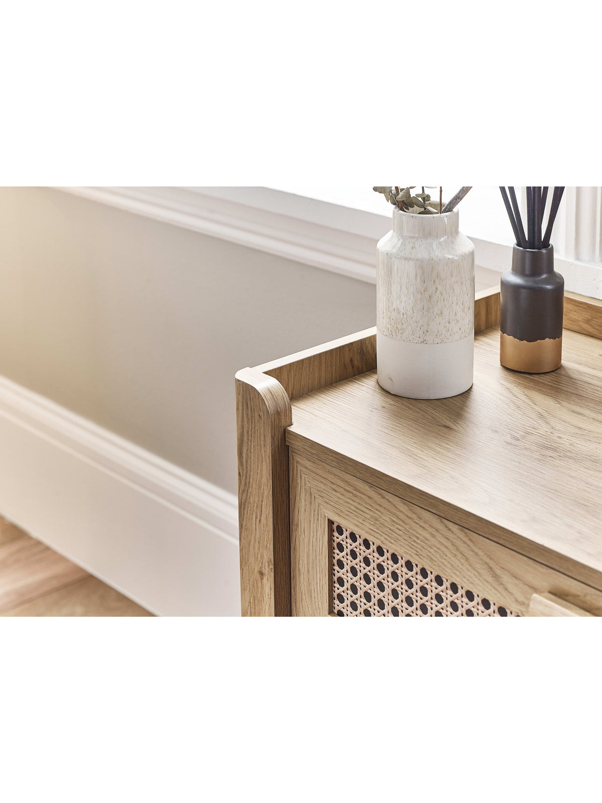 Sydney 5 Drawer Chest - Rattan Effect